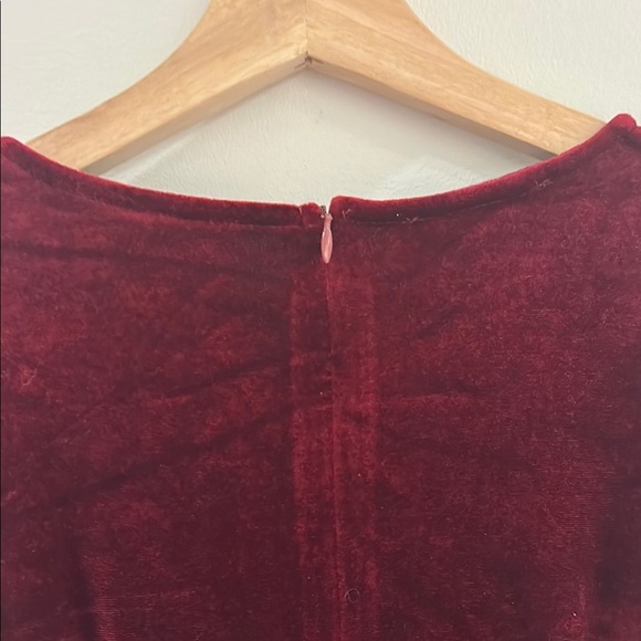 Red Ruched Wrap Sheath Dress with Long Bishop Sleeves for Cocktail - Picture 10 of 10